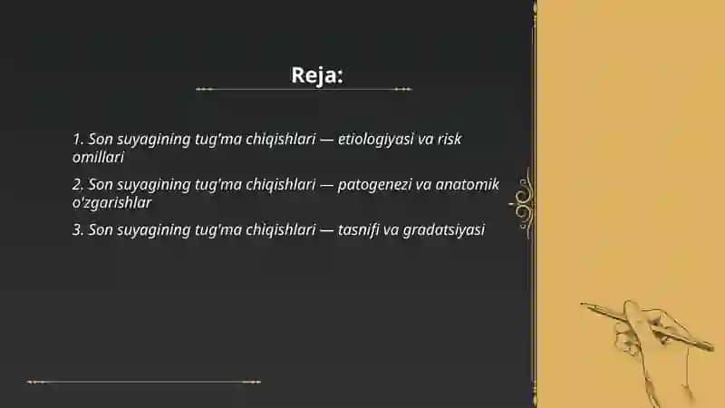 Son suyagini tuĝma chiqishlari, tuğruq shikastlari 2