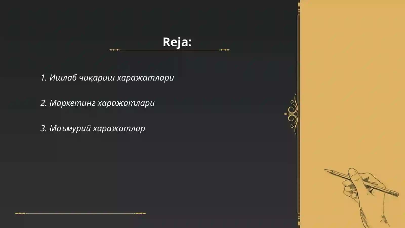 Ишлаб чиқариш харажатлари 2