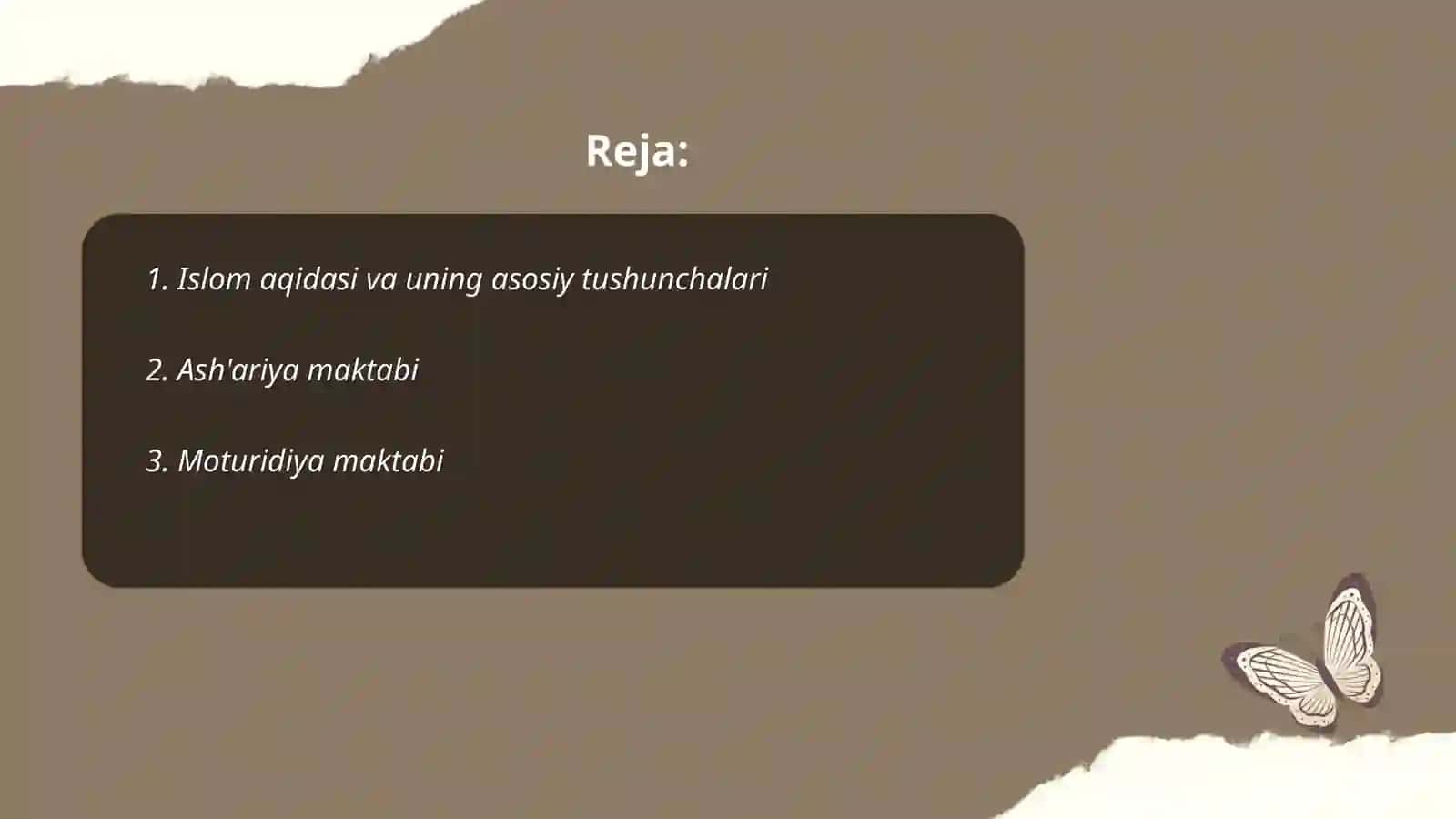 Islom dinining aqidaviy yònalishlari va maktabi 2