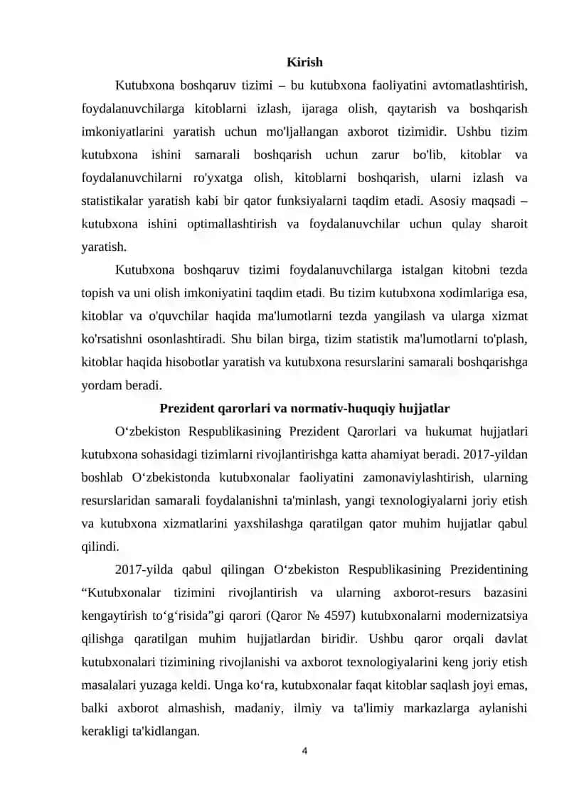 Kutubxonani boshqarishning axborot tizimini yaratish 2