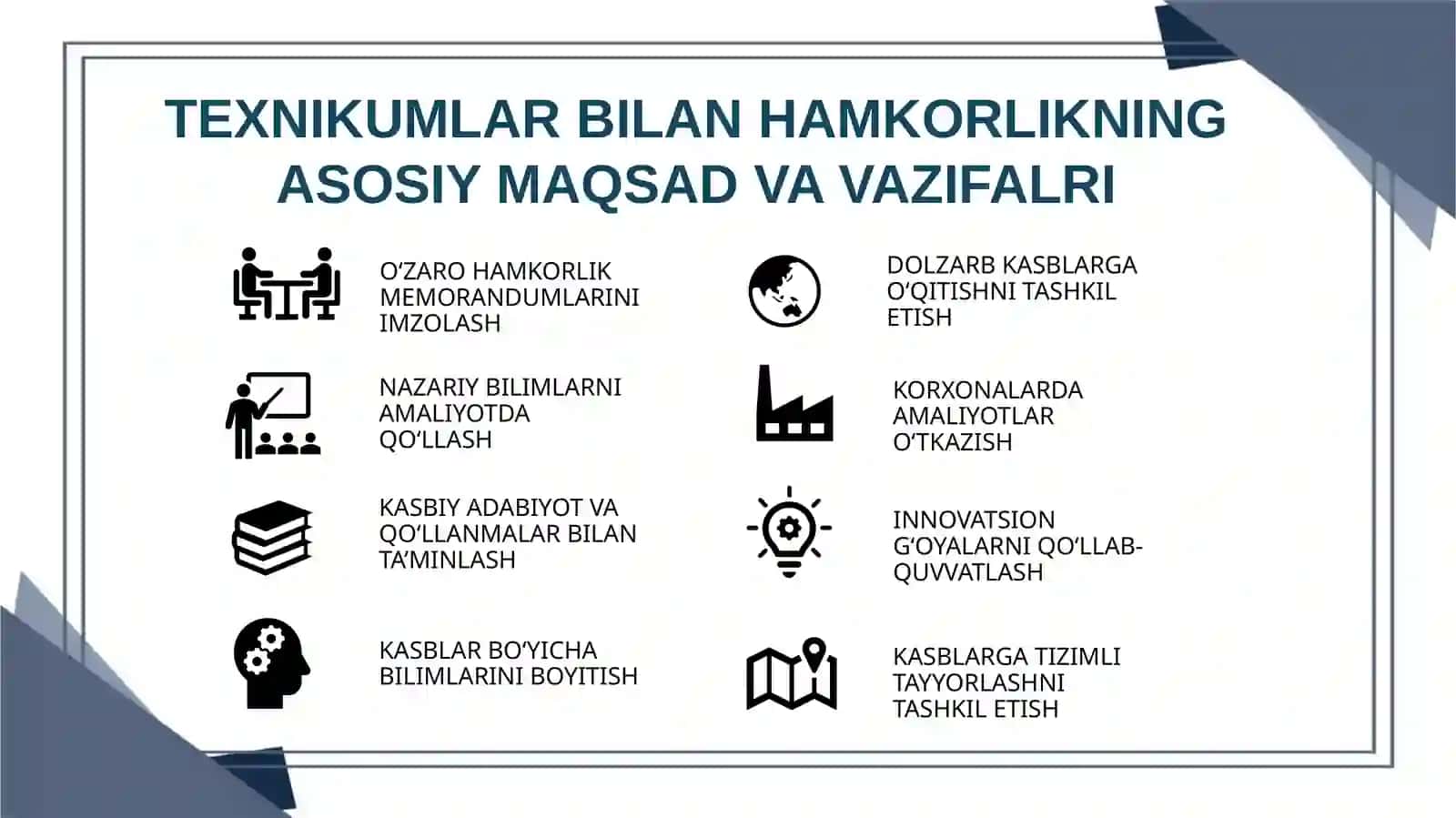 MAKTAB MASLAHATCHISI FAOLIYATIDA TEXNIKUMLAR BILAN HAMKORLIKNI TASHKIL ETISH VA BOSHQARISHNING SAMARADORLIGINI OSHIRISH 2