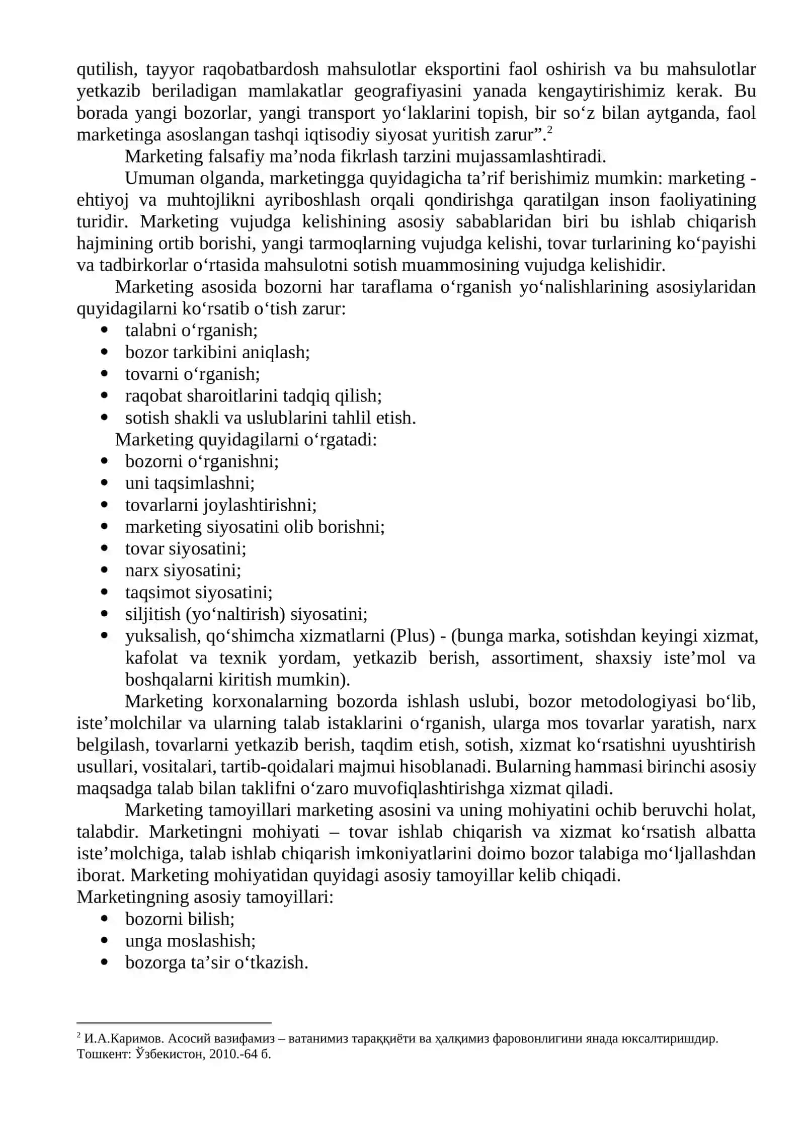 Kichik biznes va tadbirkorlik faoliyatida marketingning ahamiyati 2