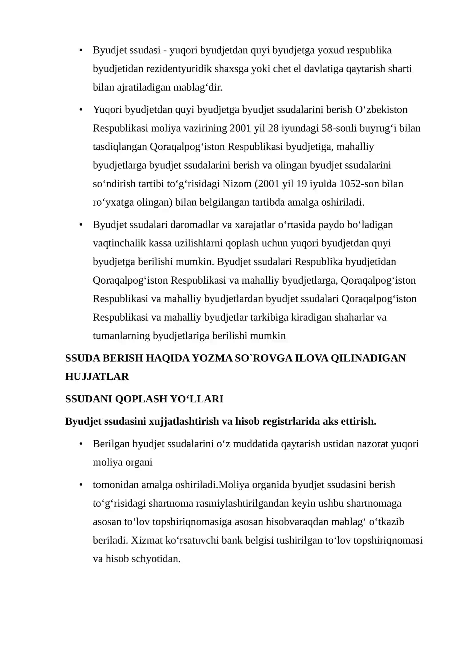 BYUDJETLARARO MUNOSABATLAR HAMDA QARZLAR HISOBI 2