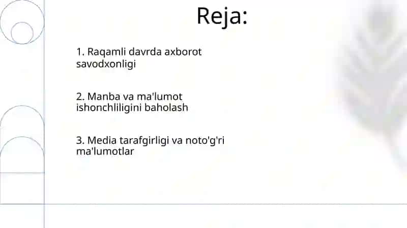 Axborot matnlari bilan ishlash va media madaniyati 2
