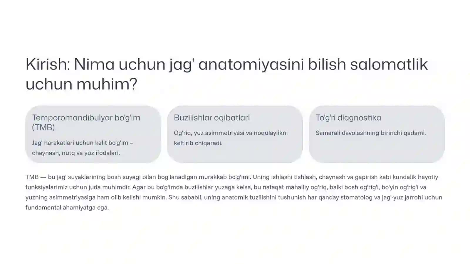 Jag'xirurgik Anatomiyasi: Pastki va Yuqori Jag' Tuzilishi 2