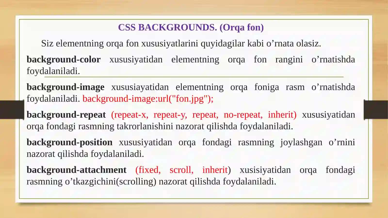 WEB SAHIFANING POG’ONALI SHAMOYILI YORDAMIDA WEB SAHIFAGA DIZAYN BERISH 2