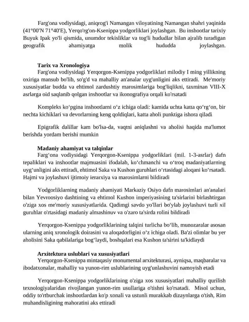 Yerqorg'on-Ksenippa yodgorliklari 2