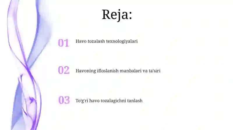 Havo tozalash texnologiyalari 2