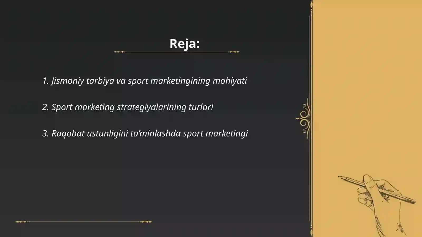 Jismoniy tarbiya va sport marketinggi strategiyasi 2