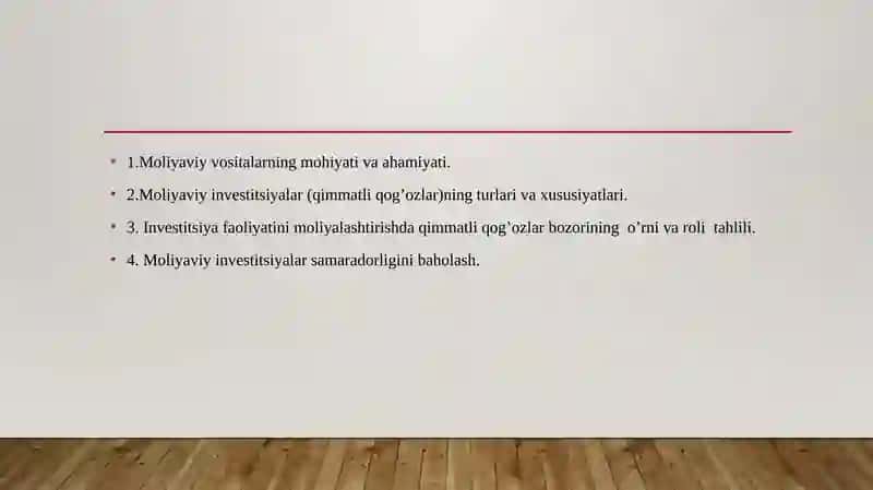 INVESTITSIYALARNI MOLIYALASHTIRISHDA MOLIYAVIY VOSITALAR 2