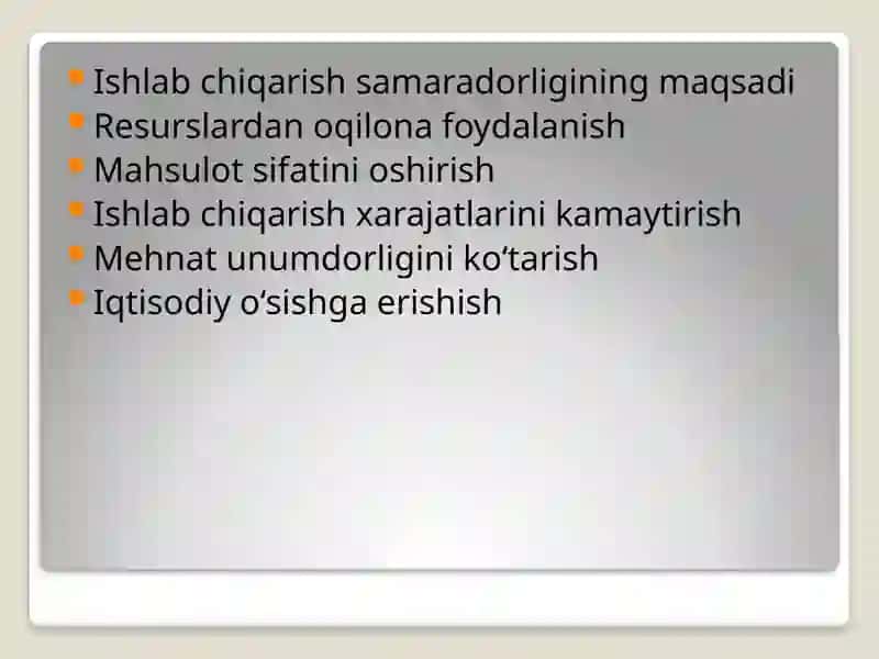 Ishlabchilar uchun samaradorlik va uning ko‘rsatkichlari 2