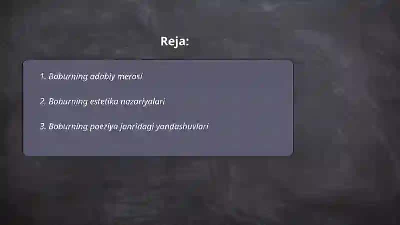 Boburnomada muallifning adabiy estetik qarashlari 2