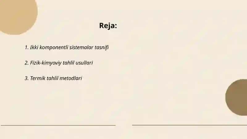 Ikki komponentli sistemalar. Fizik-kimyoviy va termik tahlillar Kongruent va inkongruent eruvchan sistemalar holat diagrammasi. Yelka qoidasi 2