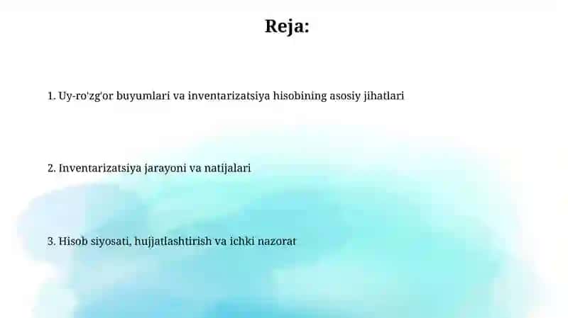 Buxgalteriya kursi va auditi - BSIOʻ-23 2