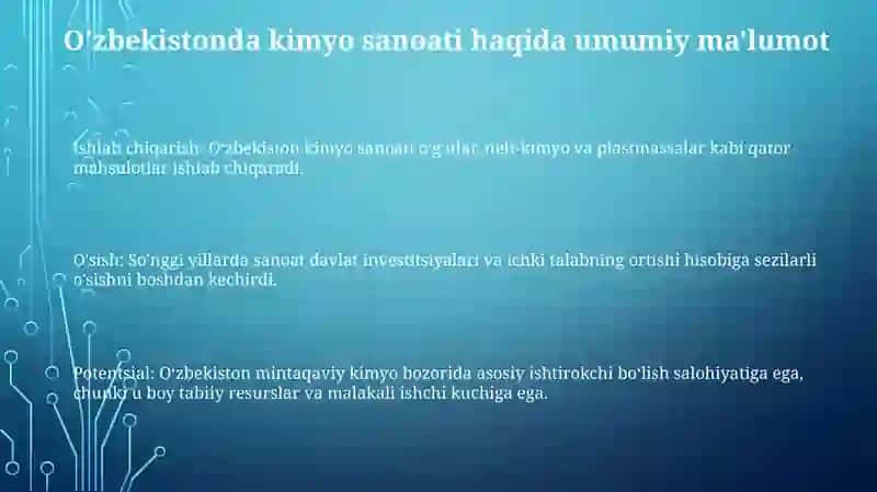 O'Zbekistonda Kimyo Sanoati 2