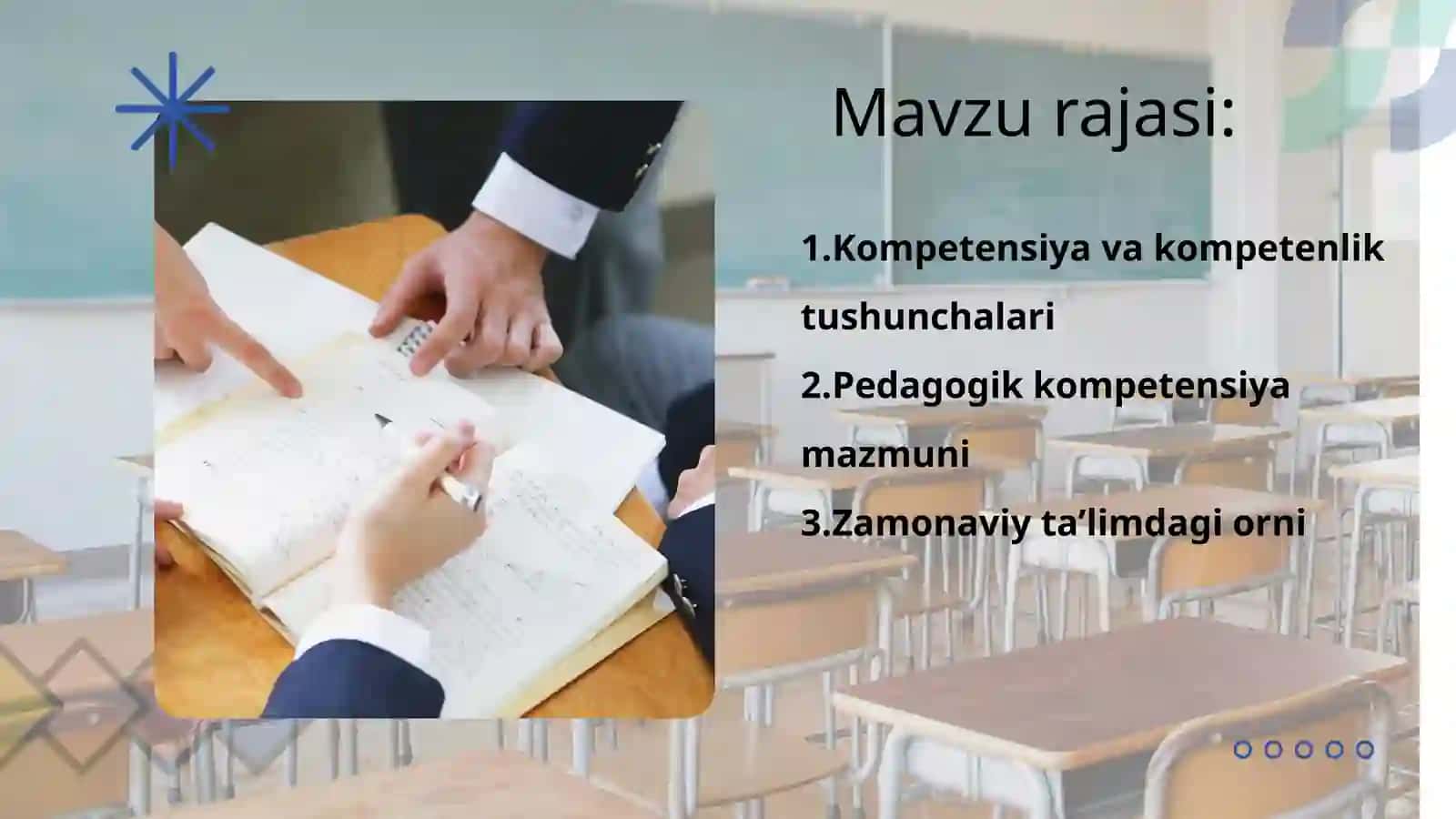 Pedogogik kasbning sathlarini tashkil etuvchi kompetensiyalar 2