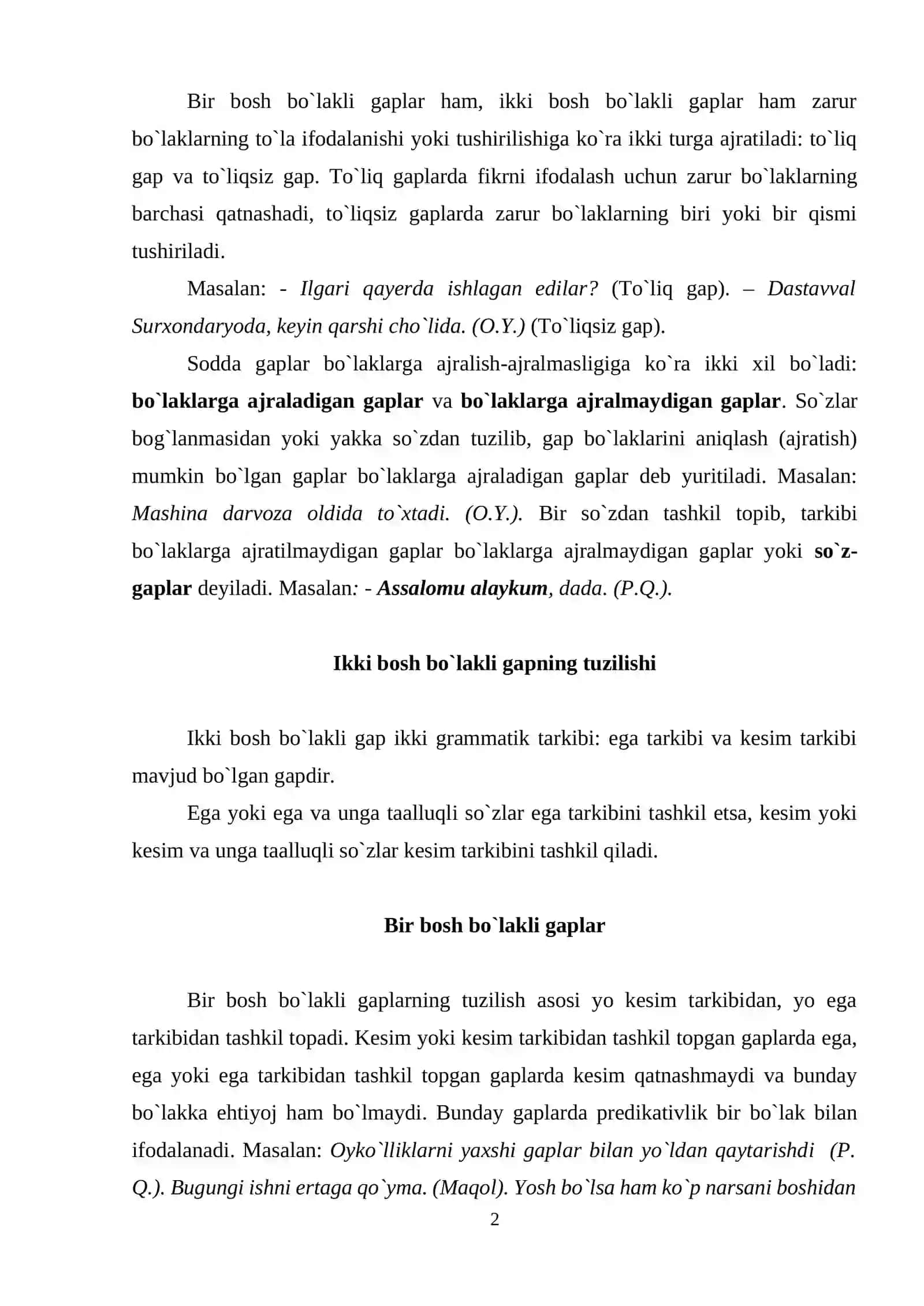 O`zbek tilidagi to`liqsiz gaplar 2