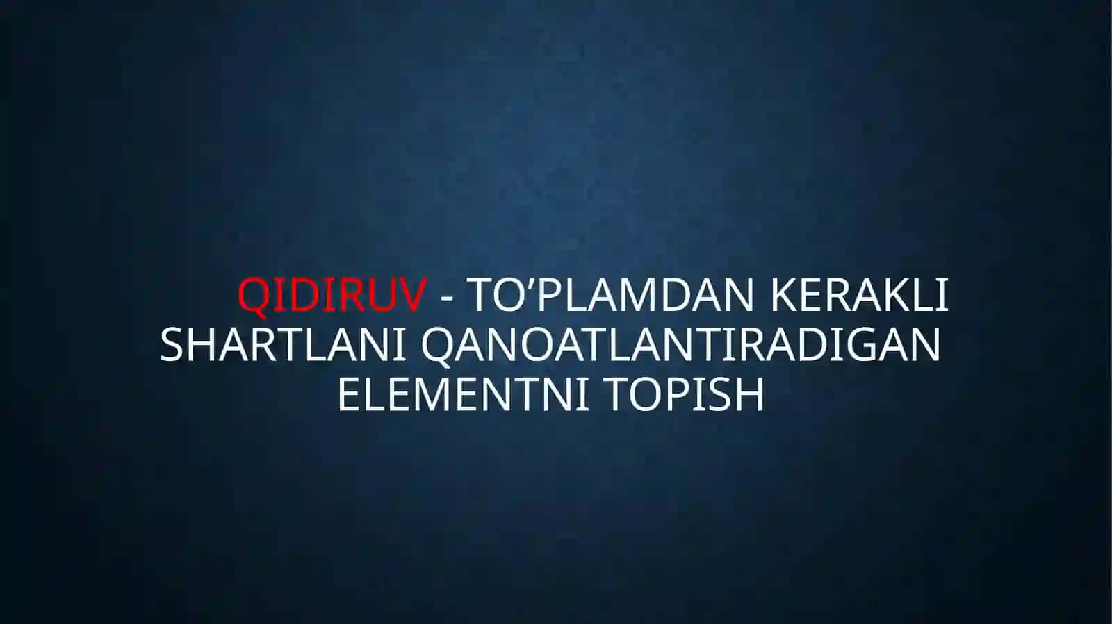 Qidiruv usullarini tadqiq qilish | Chiziqli va ikkilik qidirish | Linear va Binary search 2