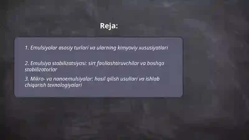 Emulsiyalar, Aerozollar va Ular Ekologiyaga Tasiri 2