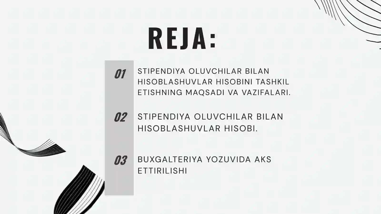STIPENDIYA OLUVCHILAR BILAN HISOBLASHUVLAR HISOBI 2