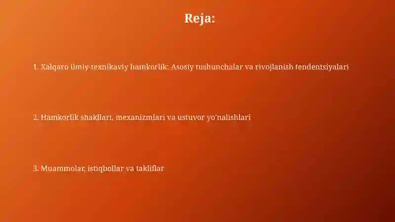 Xalqaro ilmiy-texnikaviy hamkorlik 2