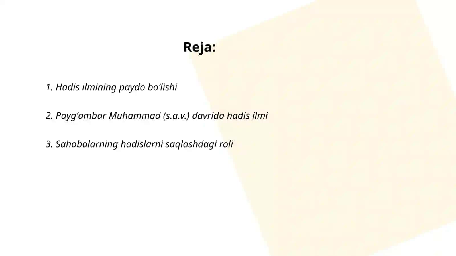 Hadis ilmining paydo boʻlishi va hadislardan foydalanish yoʻllari 2