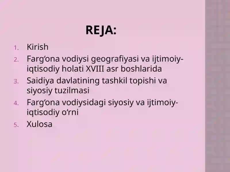 Saidiya davlati va uning Farg‘ona vodiysi tarixidagi o‘rni 2