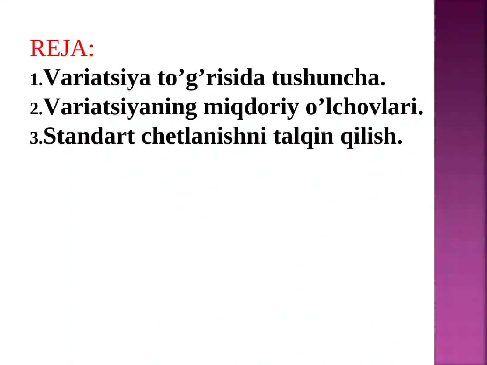 STATISTIKDA VARIATSIYANI BAHOLASH USULLARI VA DISPERSION TAHLIL ASOSLARI 2