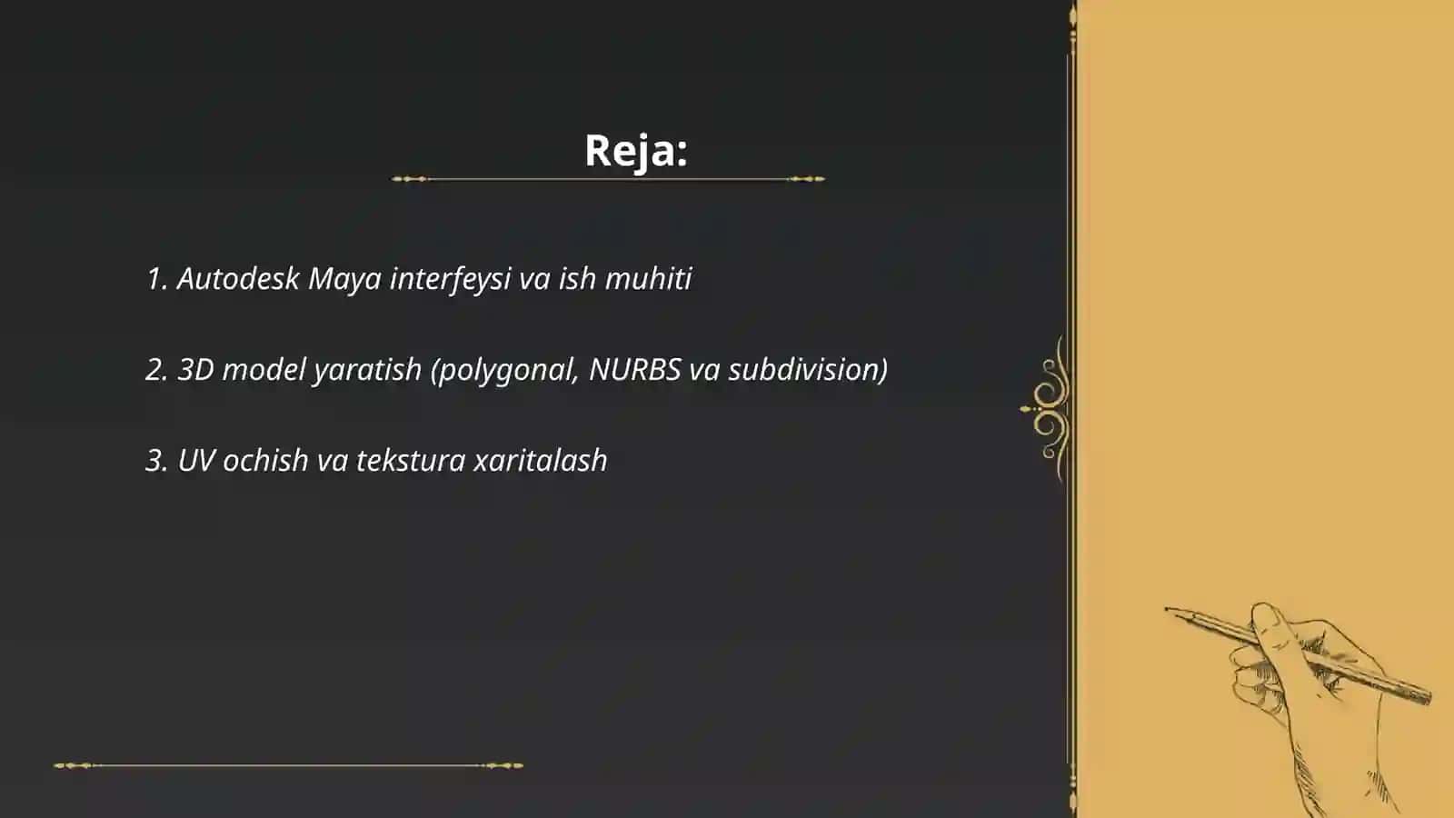 Autodesk Maya dasturining imkoniyatlari va animatsiya jarayoni 2