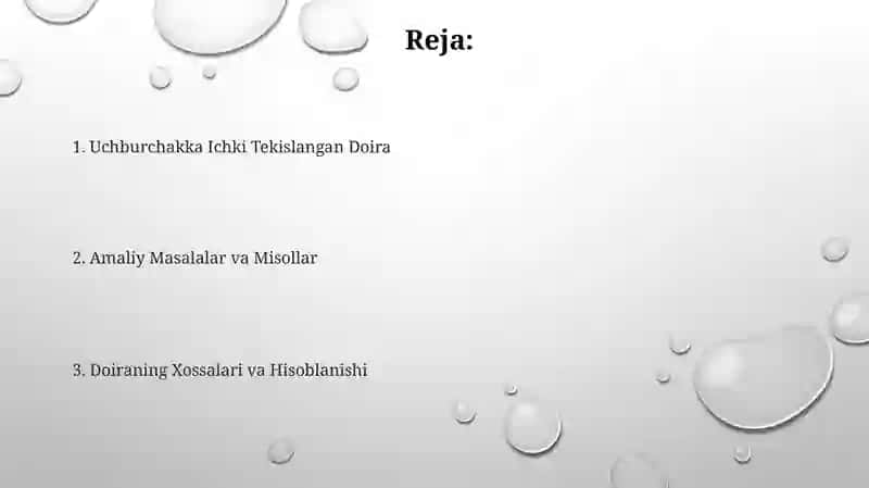 Uchburchakka Ichki Tekislangan Doira 2