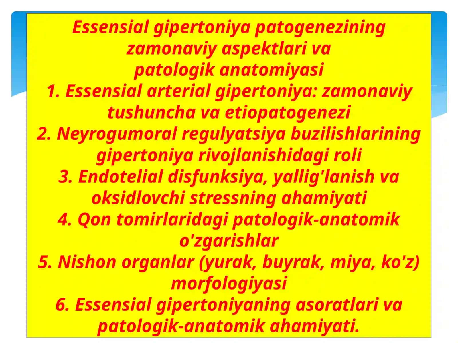 Patologik Fizologiya Fanidan Essensial Gipertoniyani Davolash 2