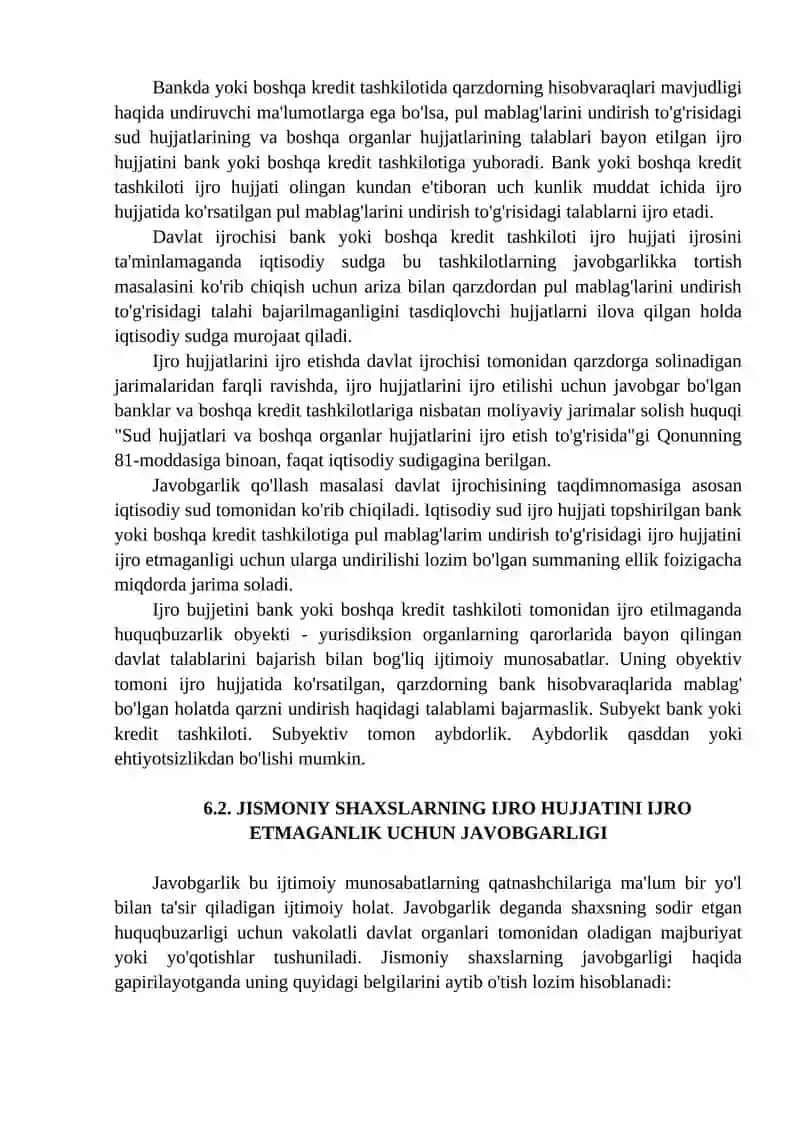 Ijro hujjatini ijro etmaganlik uchun javobgarlik 2