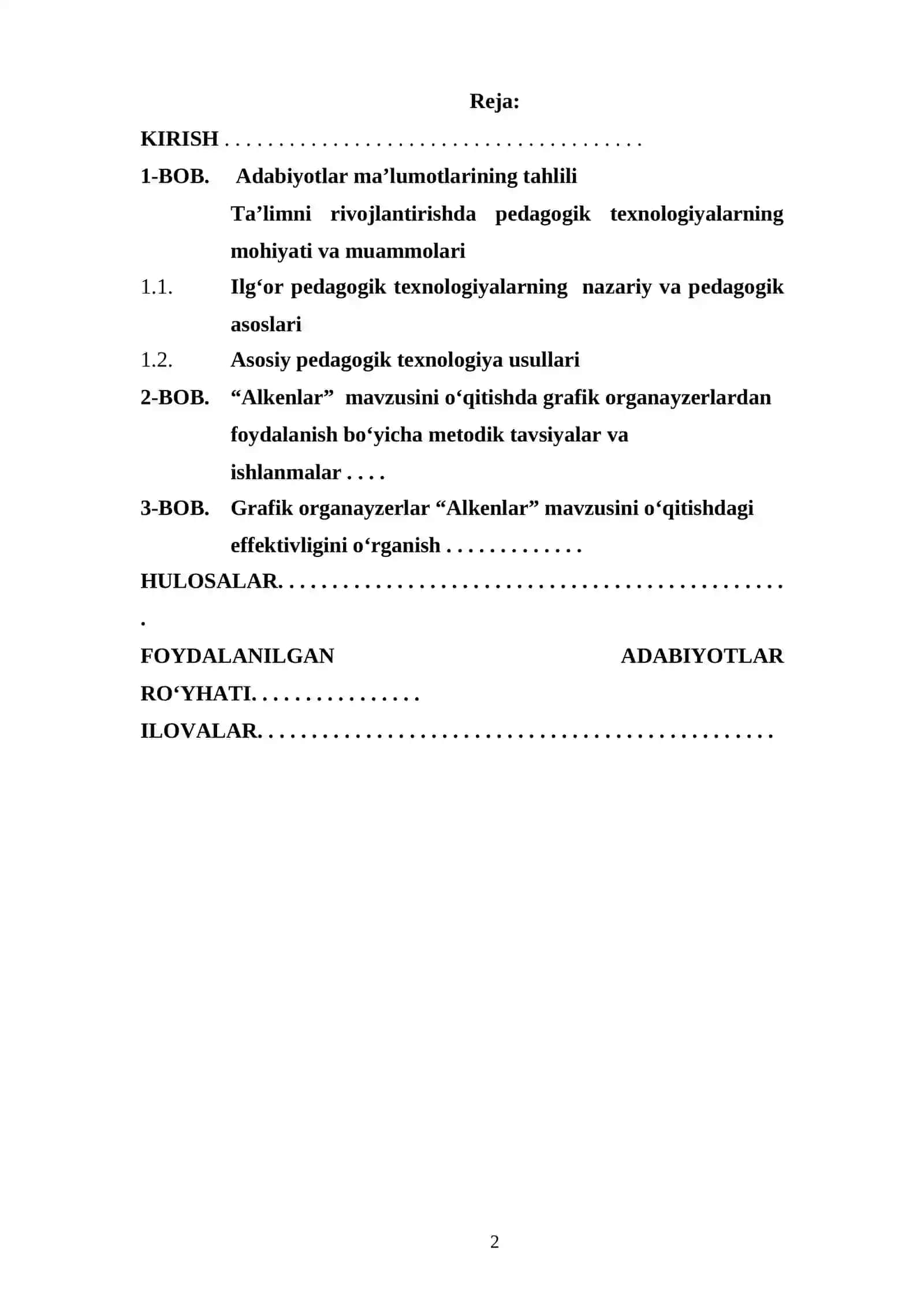 Alkenlar mavzusini o‘qitishda grafik organayzerlardan foydalanish texnikasi 2