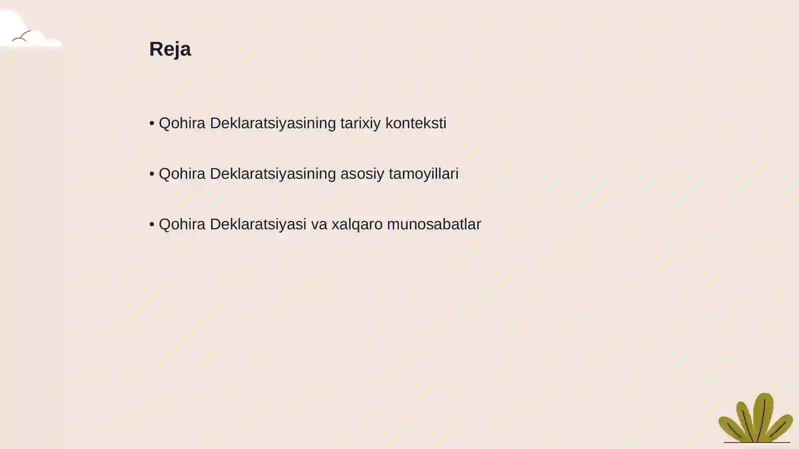 Qohira Deklaratsiyasi tarixi va mazmuni 2