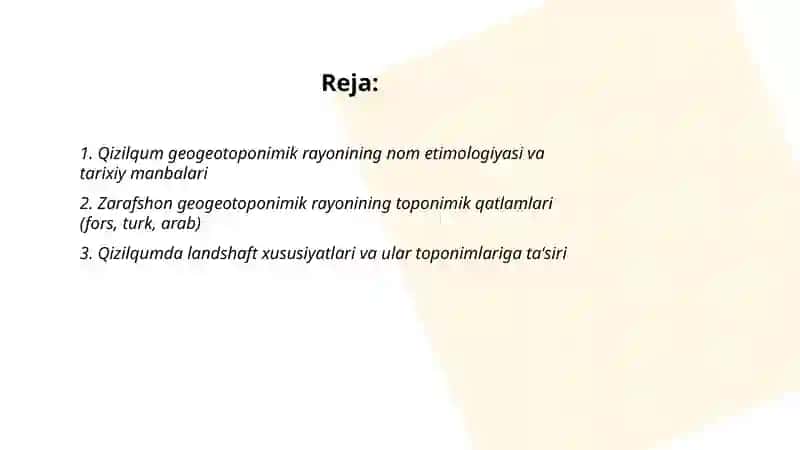 Qizilqum geogeotoponimik rayoni; Zarafshon geogeotoponimik rayoni 2