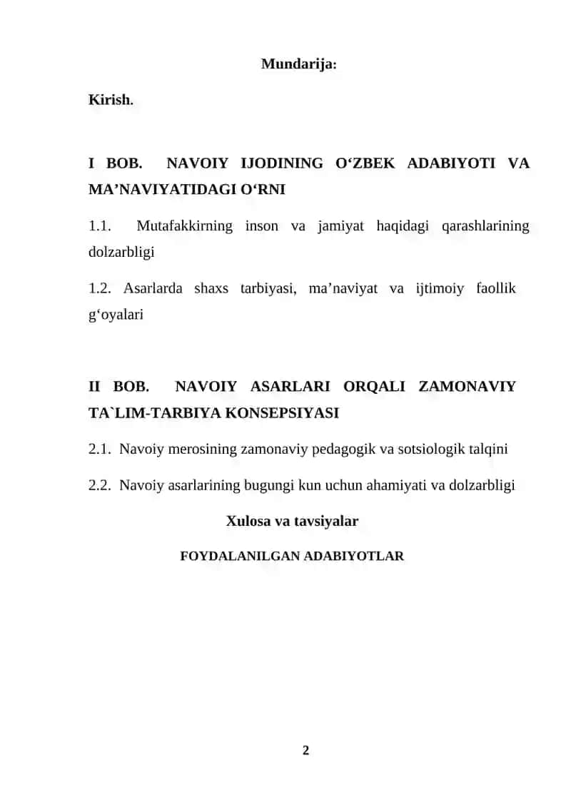 Alisher Navoiy asarlarida shaxs dunyoqarashi va ijtimoiylashish masalalarining yoritilishi (KURS ISHI) 2