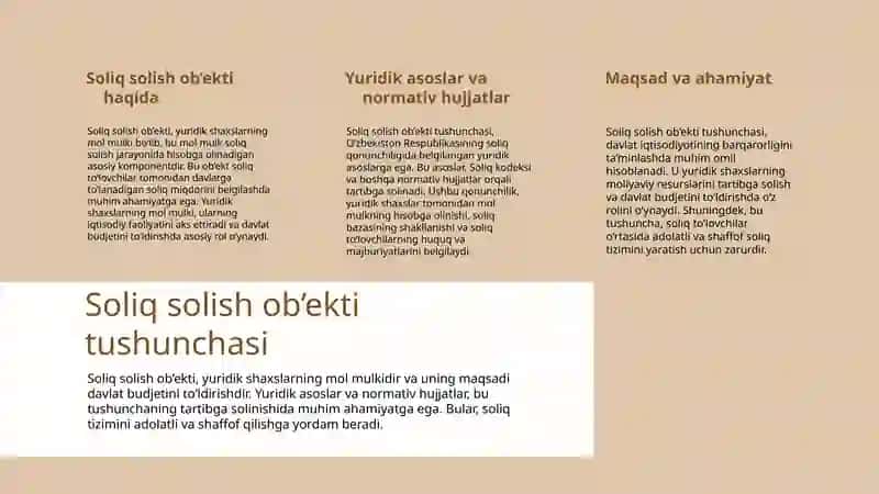 Soliq solish ob’ekti 2