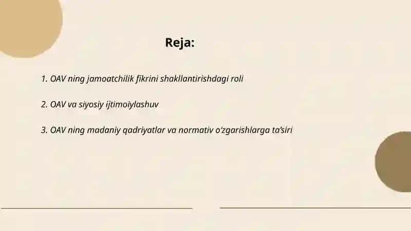 OAV ning ijtimoiy ta’sir kuchi Ilhomjonova Mahliyoxon 2
