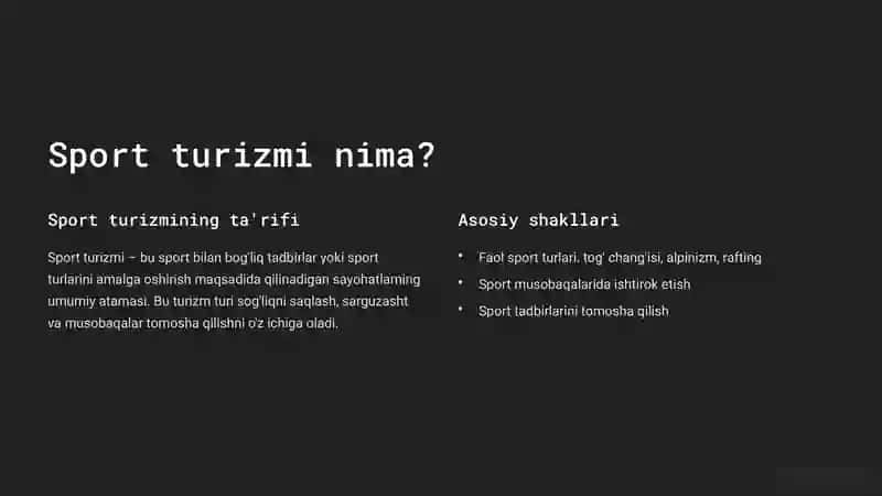 Sport turizmi: Mintaqaviy rivojlanish omili 2