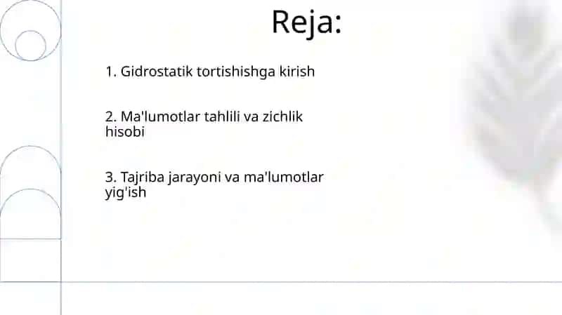 Tishning zichligini gidrostatik tortish usulida aniqlash 2