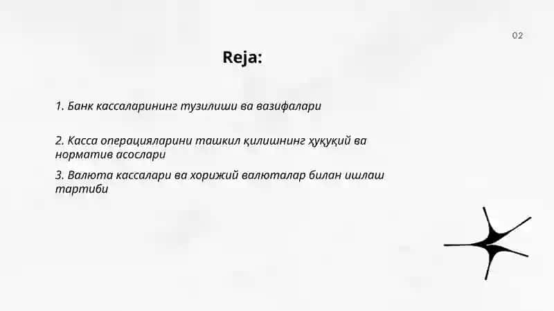 Банкларда касса операцияларини ташкил қилиш 2