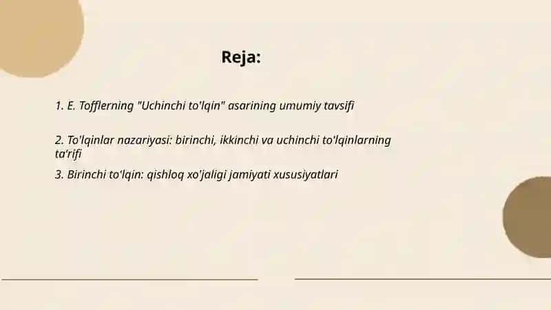 E.Tofflerning "Uchinchi tòlqin" asari 2