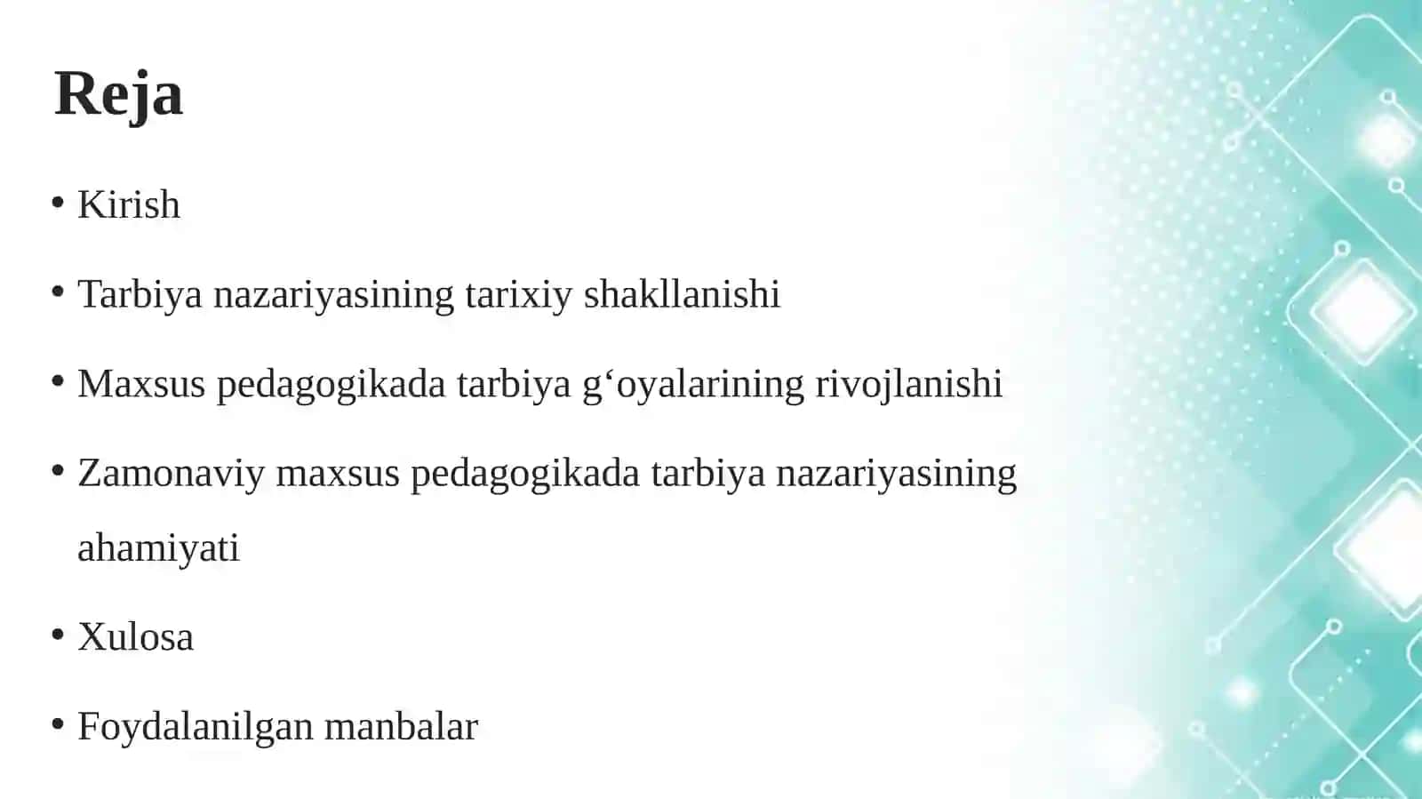 Tarbiya nazariyasining tarixi 2