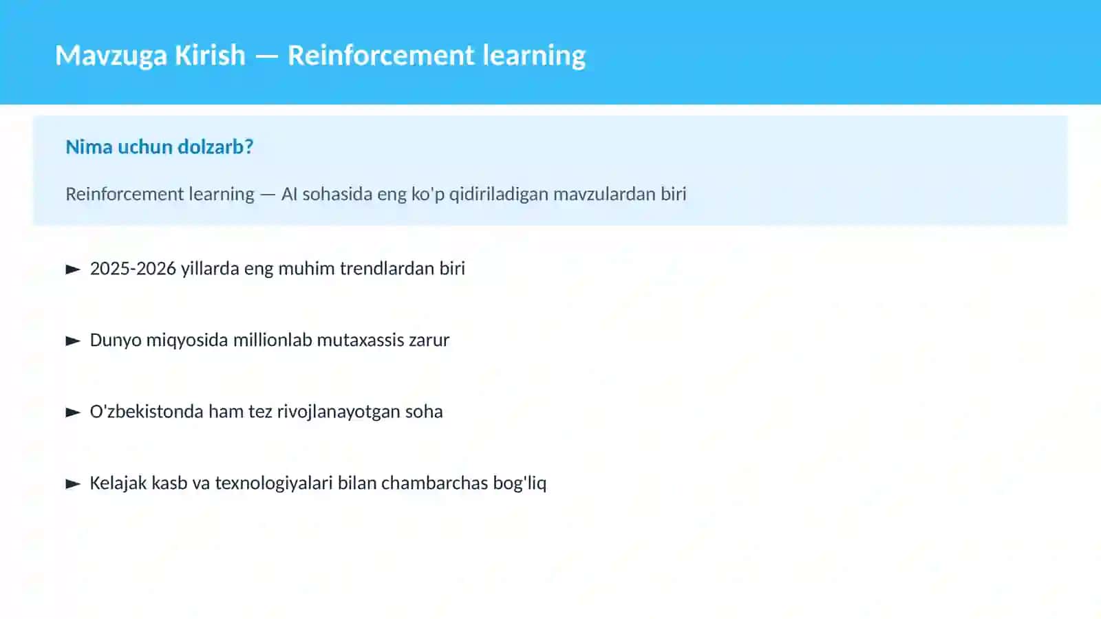 AI | MACHINE LEARNING ASOSLARI 2