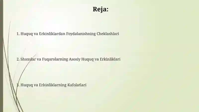 Huquq va Erkinliklarning Kafolatlari 2