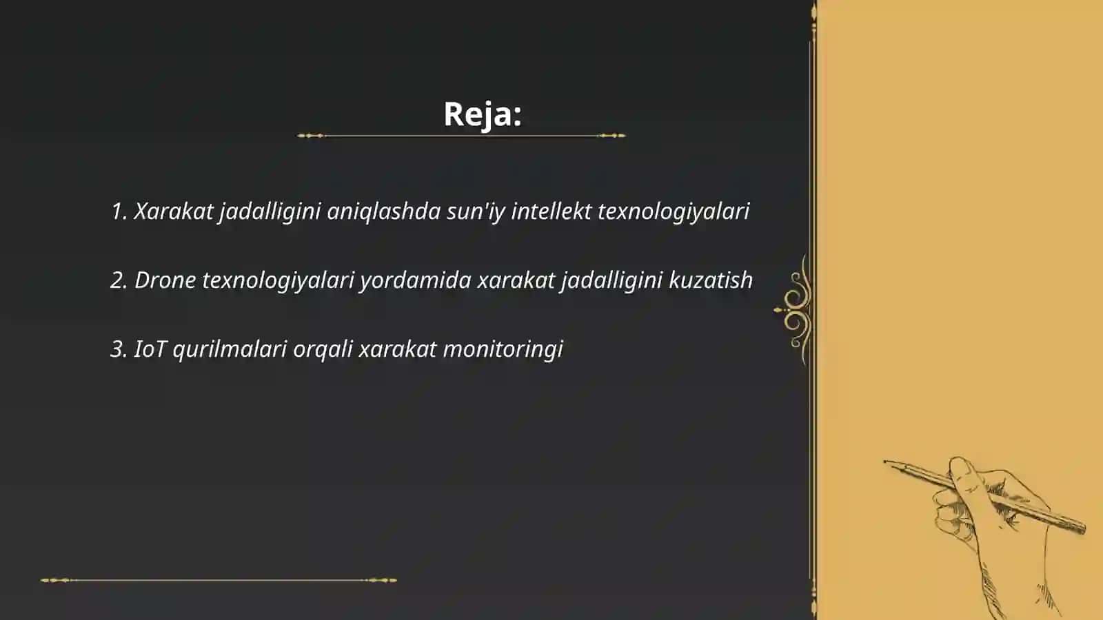 Xarakat jadalligini aniqlashning zamonaviy usullari 2
