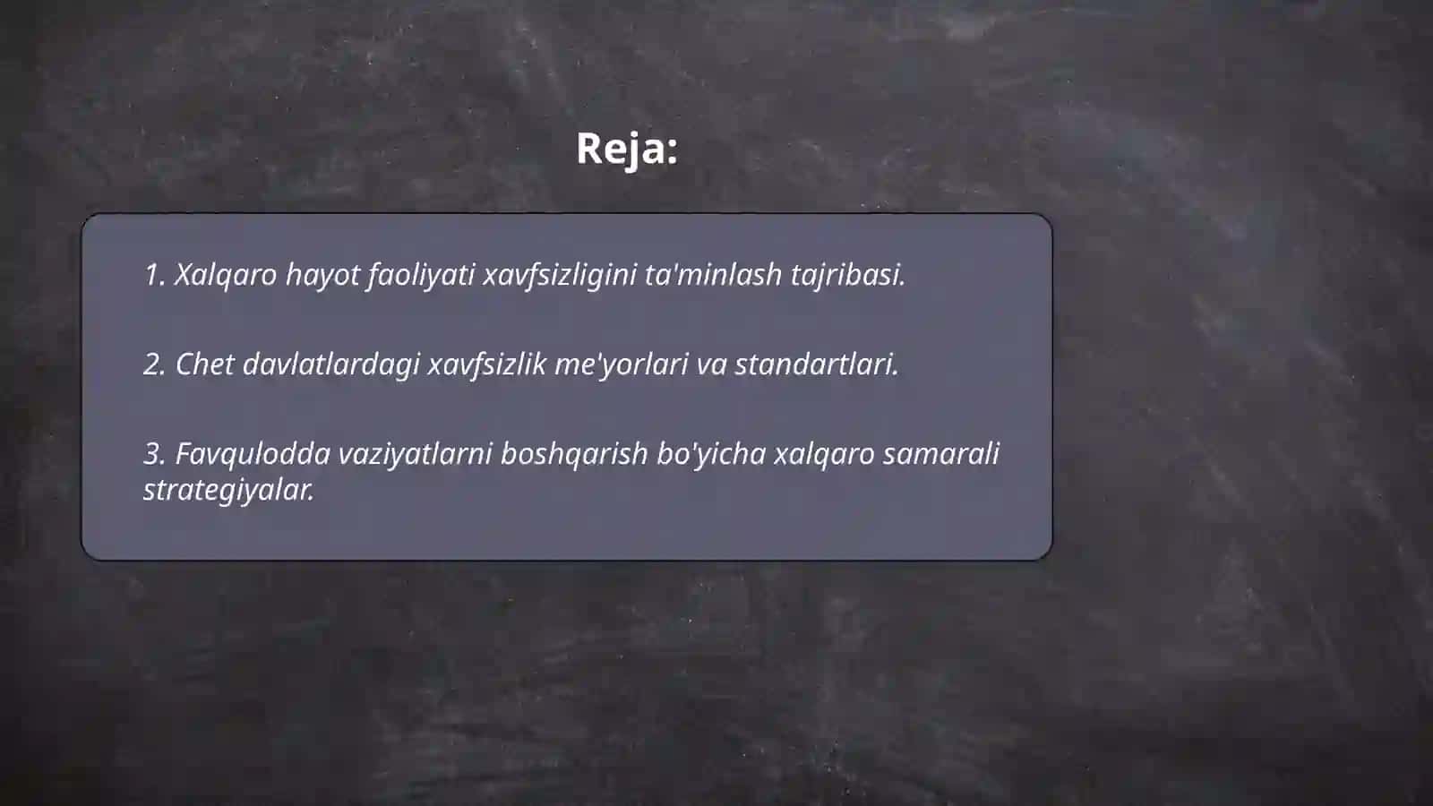 Hayot faoliyati xavfsizligini ta'minlashgw oid xalqaro tajriba va izlanishlar tahlili 2