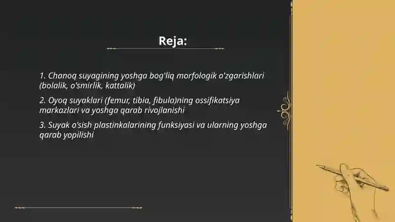 Yoshga nisbatan xususiyatlari 2