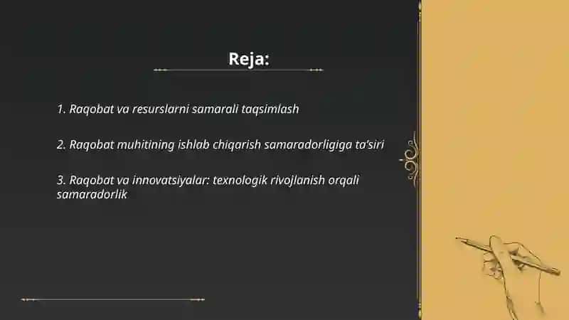 Raqobat muhitining iqtisodiy samaradorlikka ta'siri 2