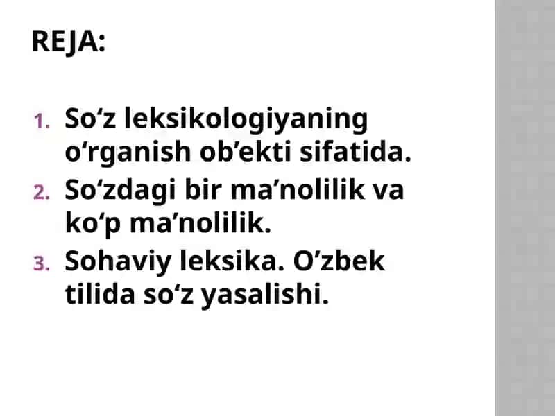 O‘zbektilining leksik qatlamlari 2